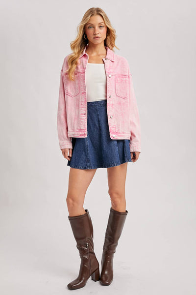 DENIM BUTTON DOWN OVERSIZED JACKET