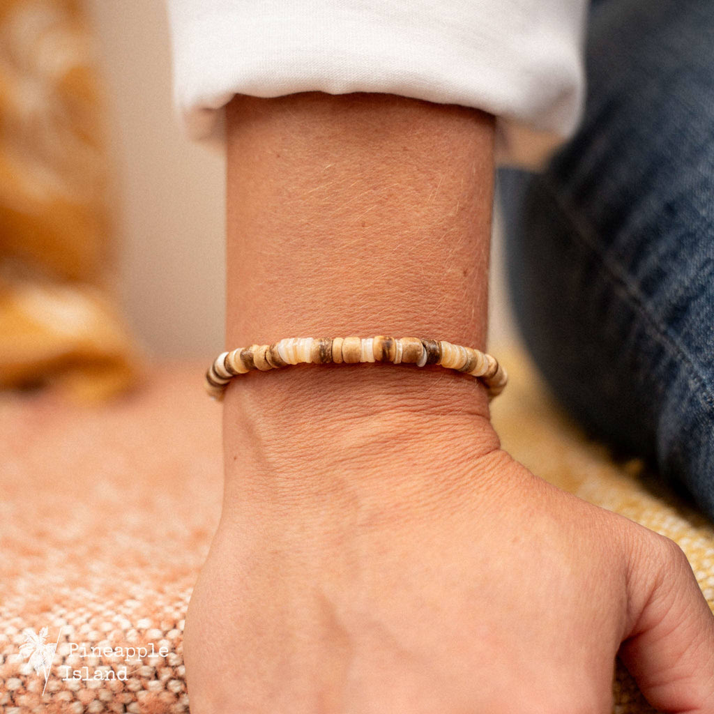 Nusa Lembongan Wood Bead Surf Bracelet, by Pineapple Island