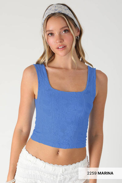 Double Lace Square Crop Top