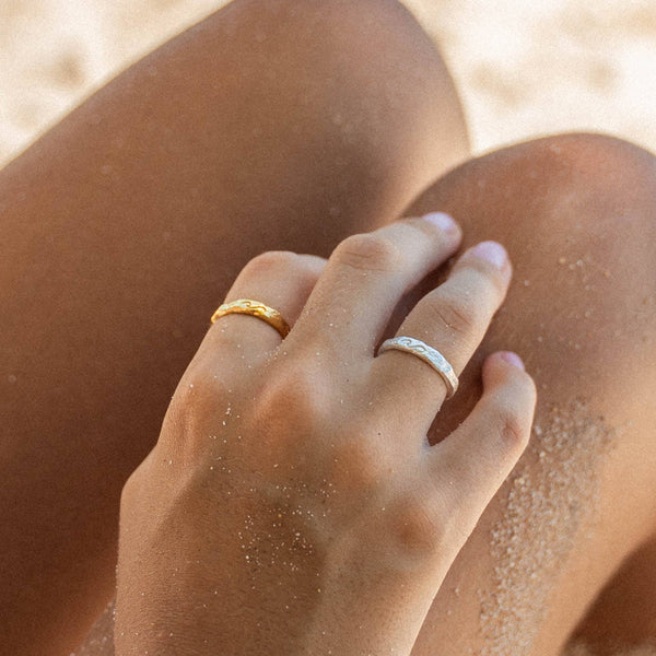 Flow With It Wave Ring, Adjustable Silver Stacking Ring