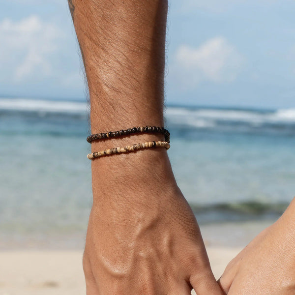Coconut Beach Bracelet, Beaded Bracelet, Adjustable Bracelet