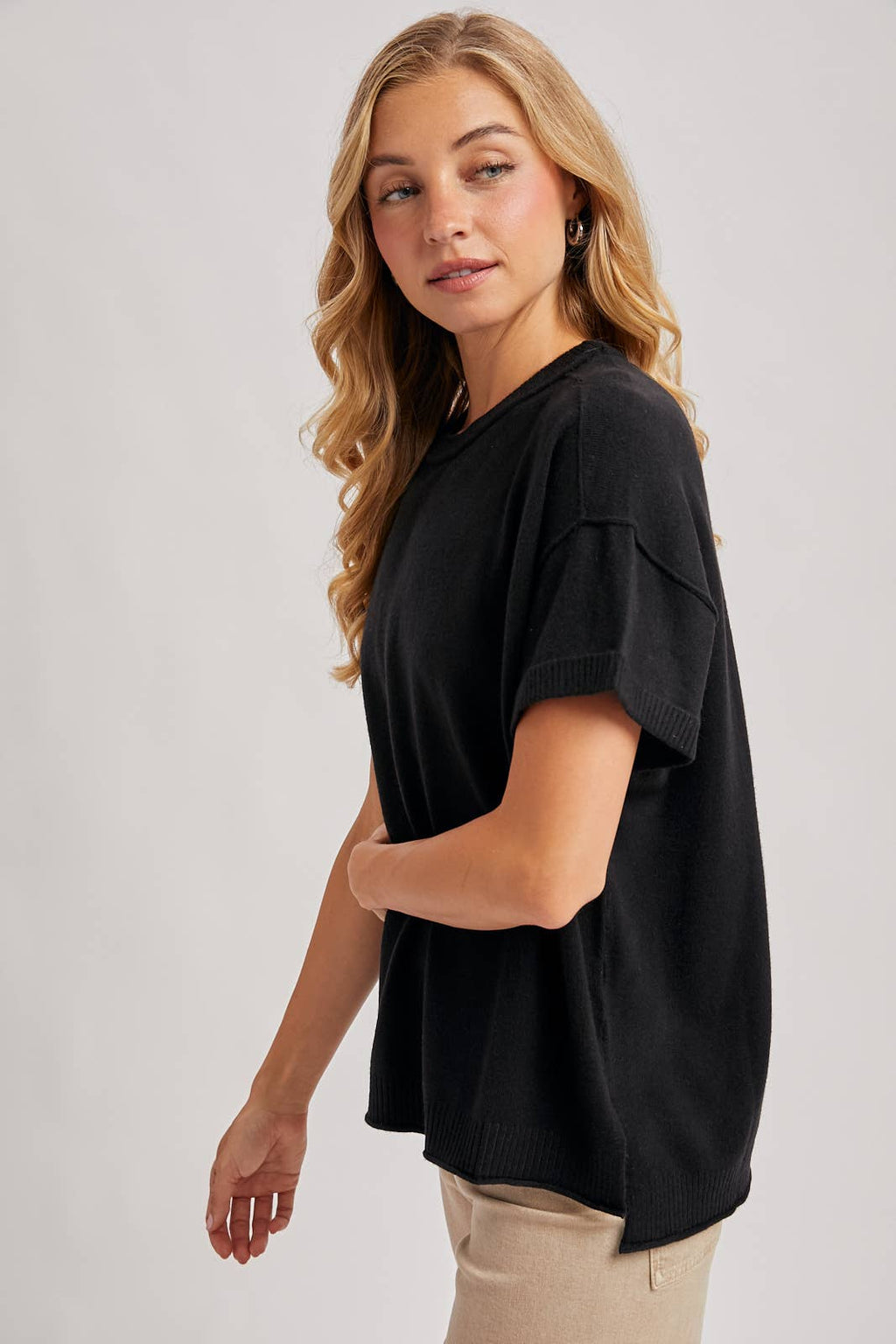 CREW NECK KNIT T-SHIRT