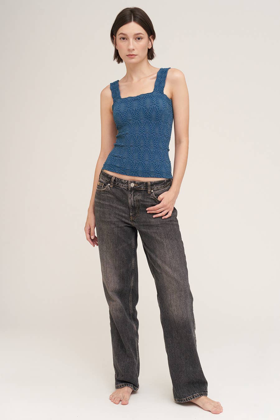 Lace Textured Square Top