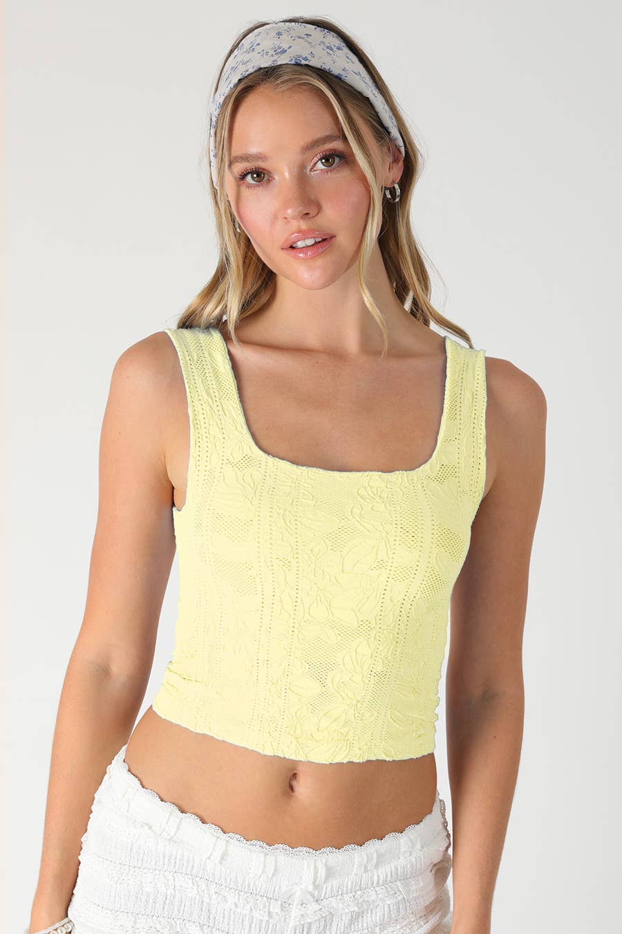 Double Lace Square Crop Top
