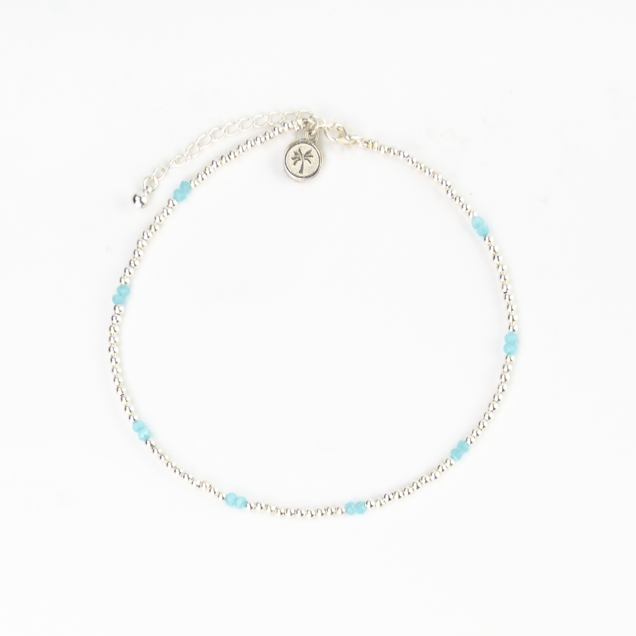 Khalifa Beaded Silver Anklet, Boho, by Pineapple Island