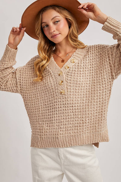 THERMAL HENELY SWEATER TOP
