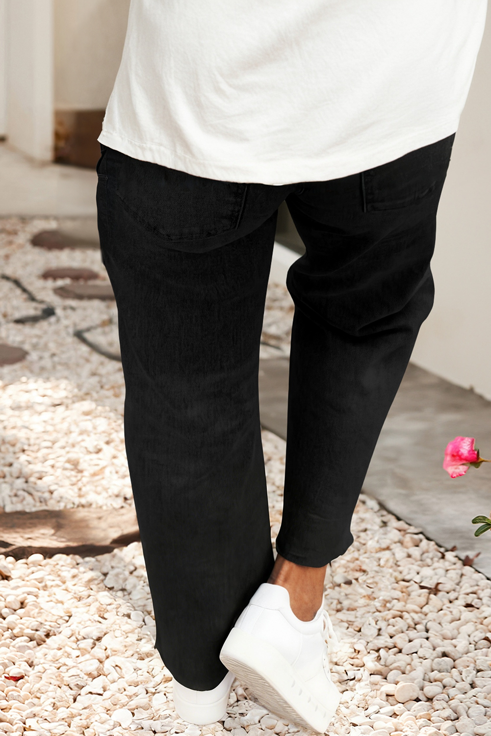 LDC Frayed Cropped Light Wash Jeans | S-4X