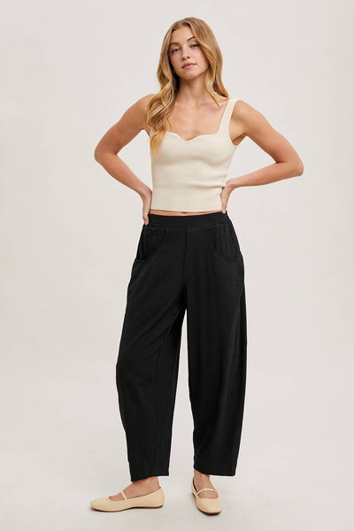RELAXED BARREL PANTS WITH POCKETS