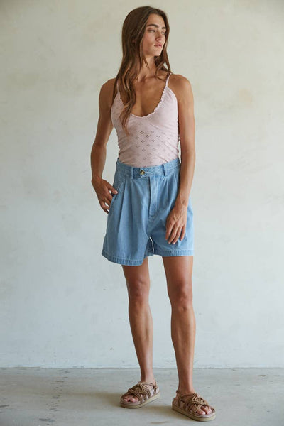 S1236N | Seamless Knit Nylon Spandex Eyelet Merrow Edge Cami