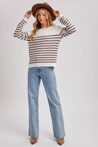 STRIPED KNIT OVERALL TOP