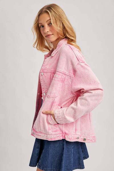 DENIM BUTTON DOWN OVERSIZED JACKET