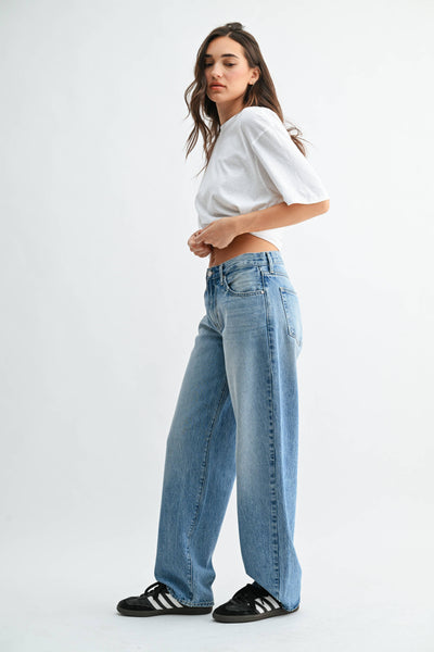 JB Collection Baggy Dad Jean - LIGHT DENIM - BP619N