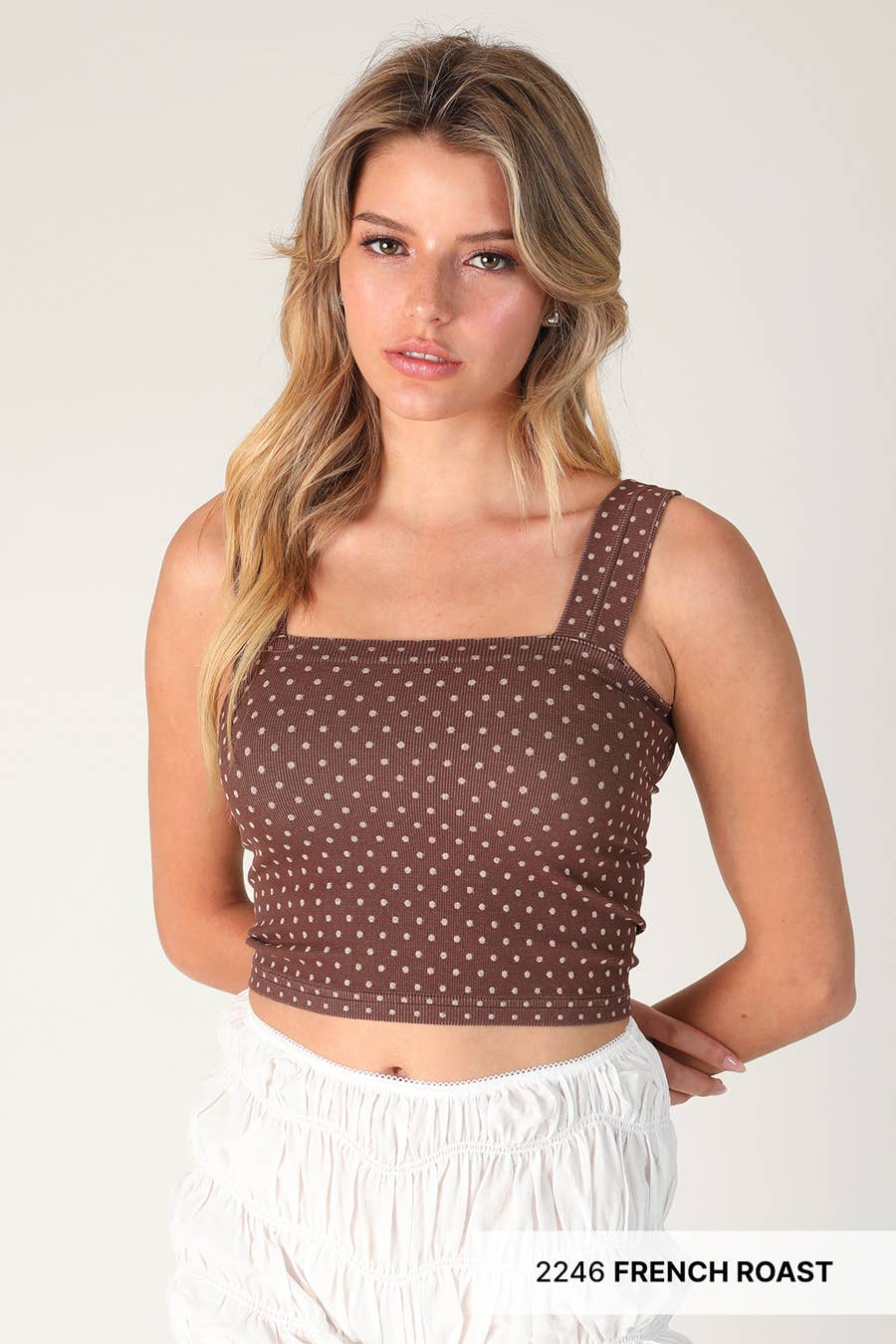 NS8532 - Polka Dot Square Crop Top