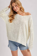 REVERSE SEAM LOOSE FIT SWEATER