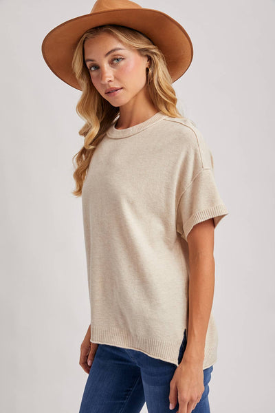 CREW NECK KNIT T-SHIRT