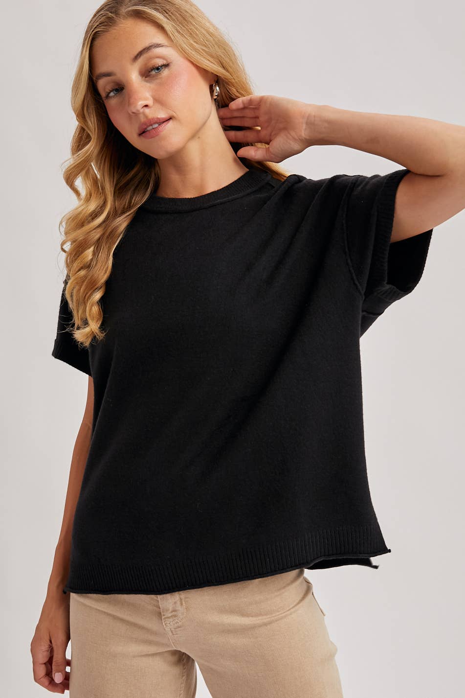 CREW NECK KNIT T-SHIRT