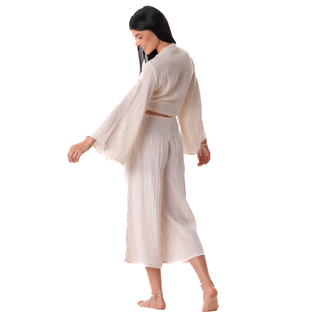 Cream Lagoon Cropped Pants