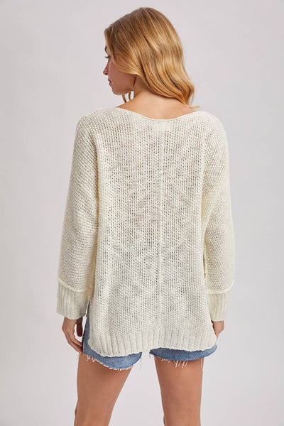 REVERSE SEAM LOOSE FIT SWEATER