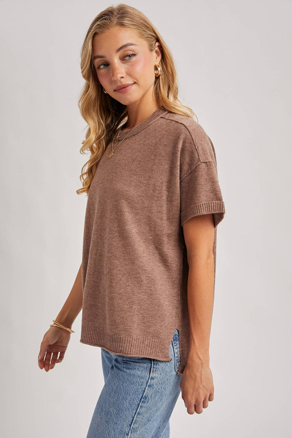 CREW NECK KNIT T-SHIRT