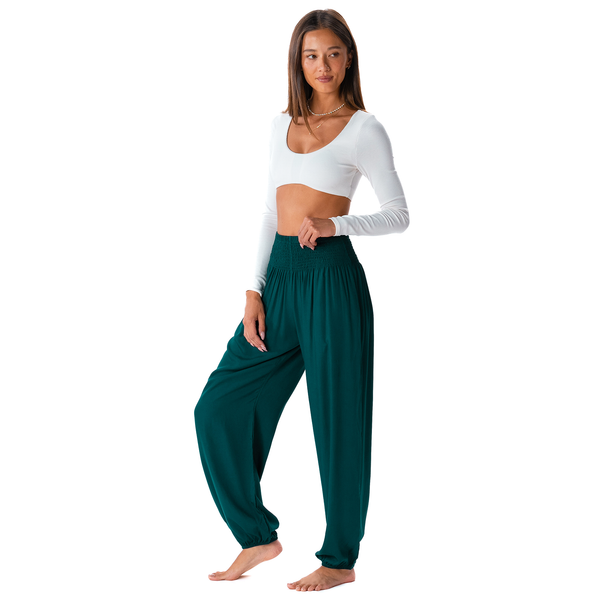 Rain Forest Rayon Harem Pants with Pockets