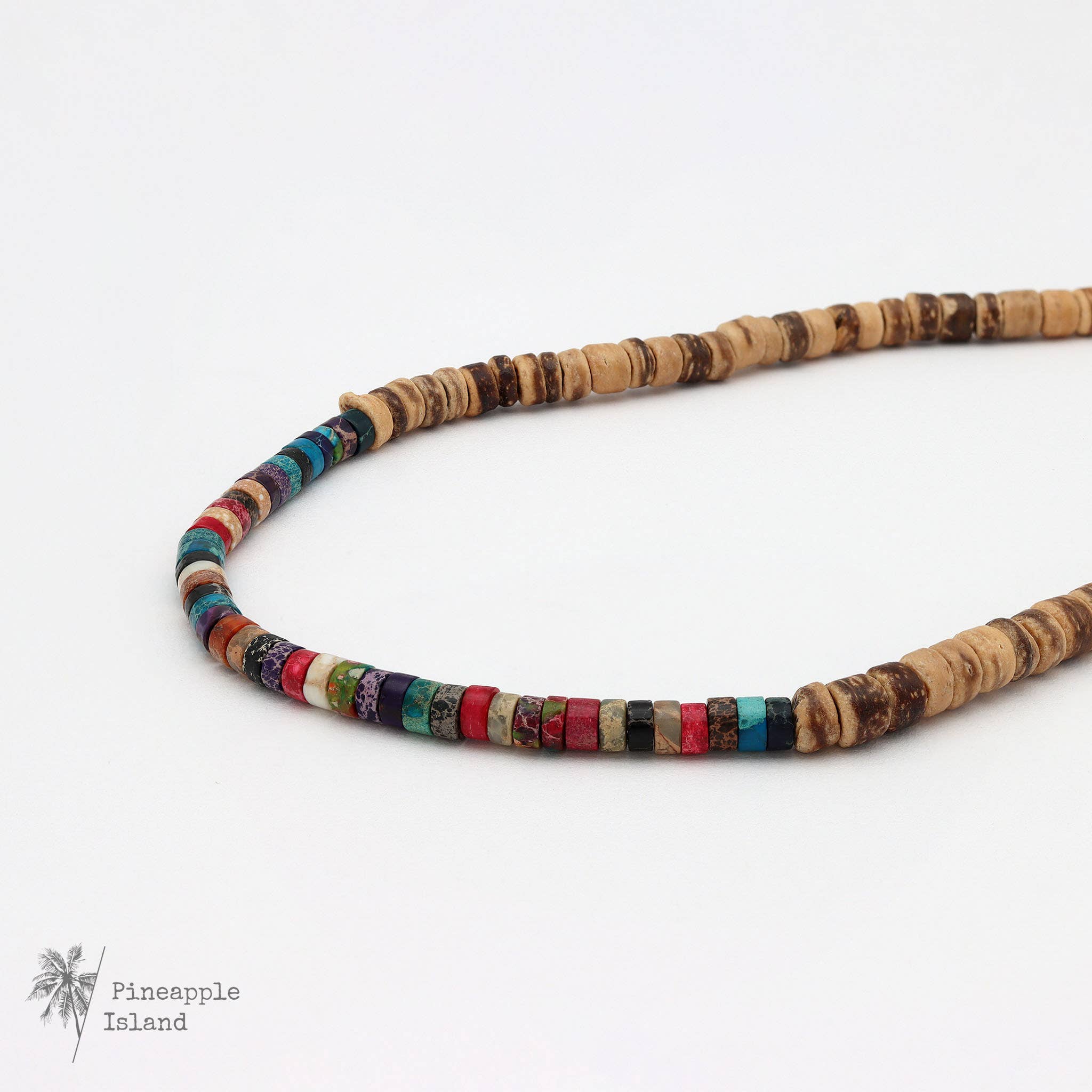 Koʻolau Wood Beaded Necklace, Surf, by Pineapple Island