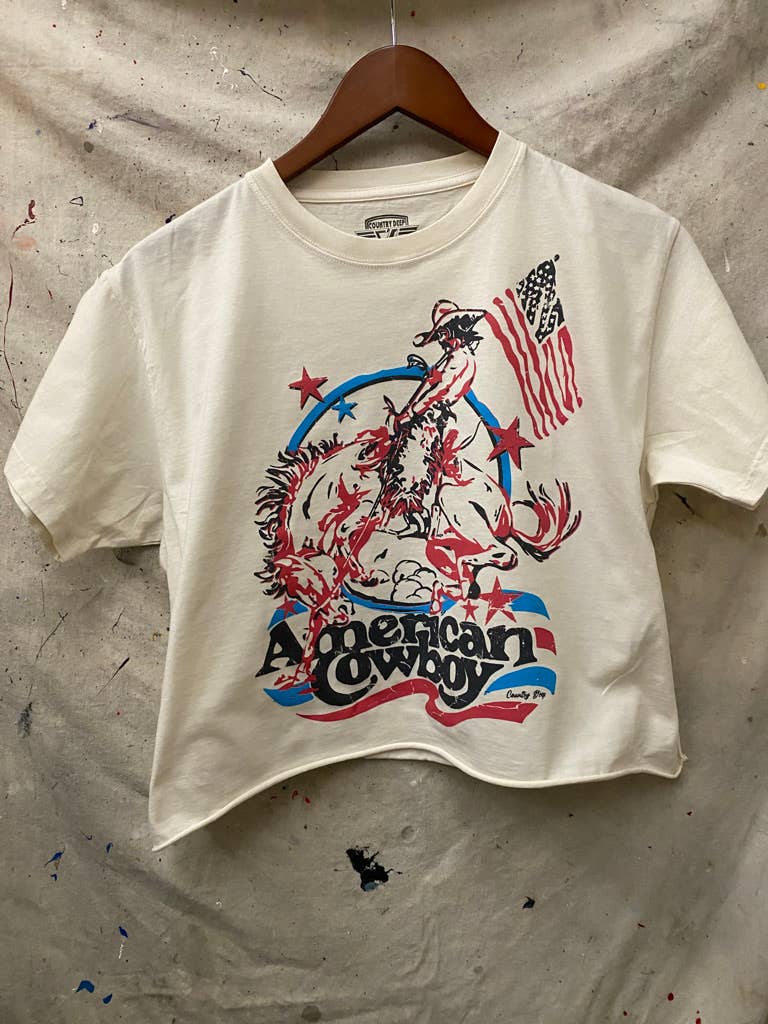 American Cowboy vintage relaxed Crop T-shirt