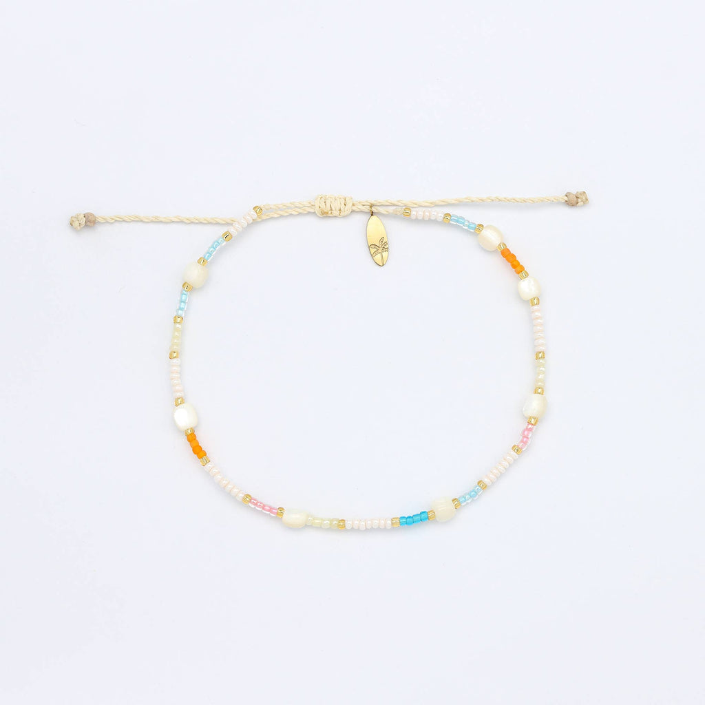 Golden Hour Colourful Beaded Anklet Collection, Surf Jewelry
