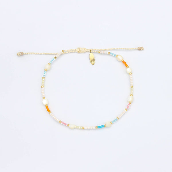 Golden Hour Colourful Beaded Anklet Collection, Surf Jewelry