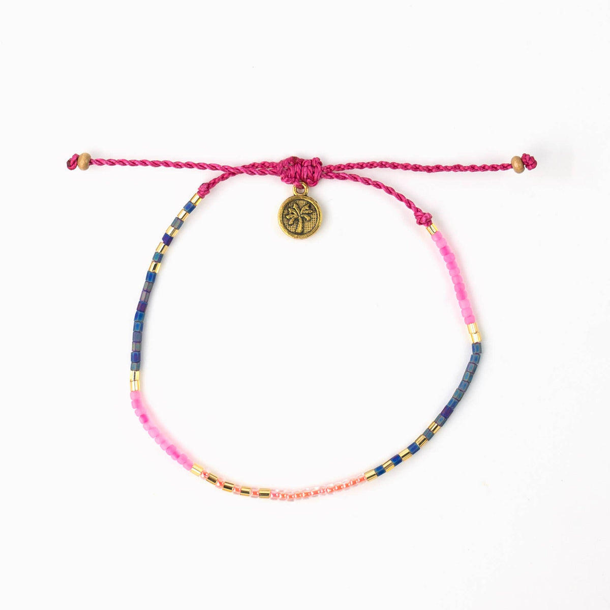 Alila Dainty Beaded Bracelet, Friendship Bracelet, Summer: Black & Gold