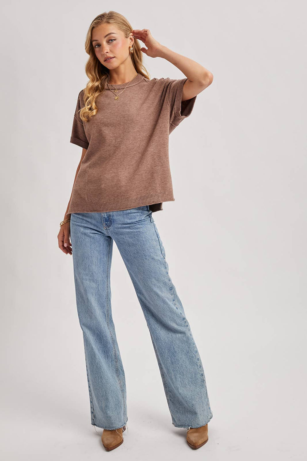CREW NECK KNIT T-SHIRT