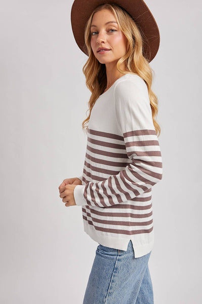 STRIPED KNIT OVERALL TOP