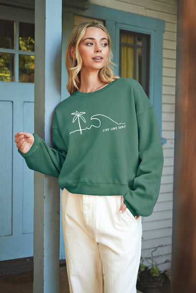 LIVE LOVE SURF Mid Graphic Sweatshirt