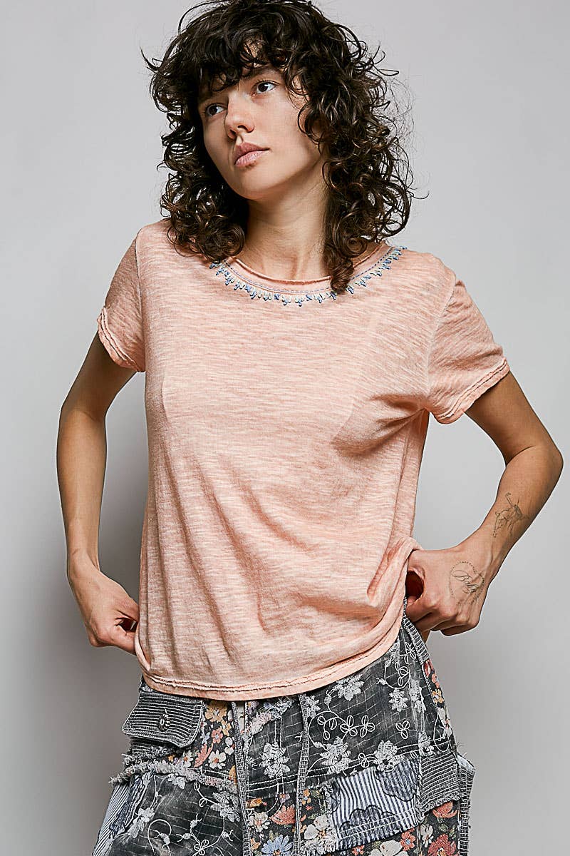 Everyday Lightweight Relaxed Fit Hand-Stitched Knit Top