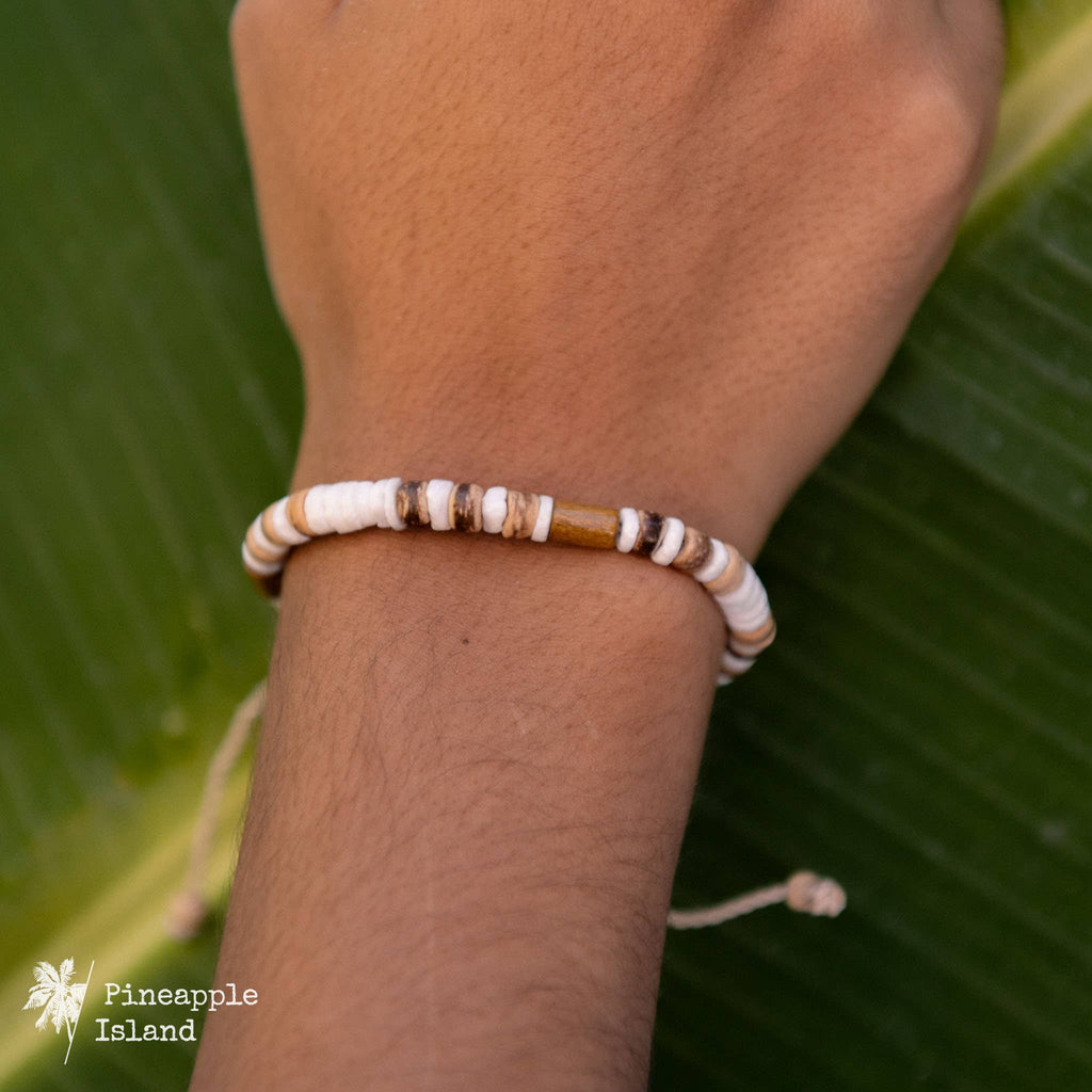 Nusa Lembongan Wood Bead Surf Bracelet, by Pineapple Island