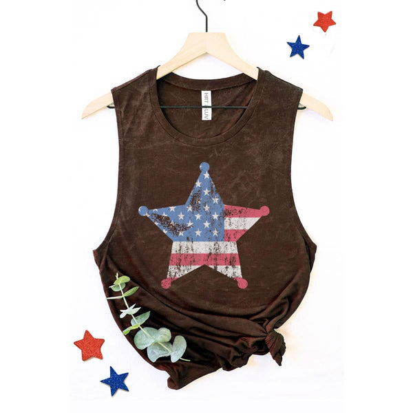 AMERICAN FLAG GRAPHIC TANK TOP