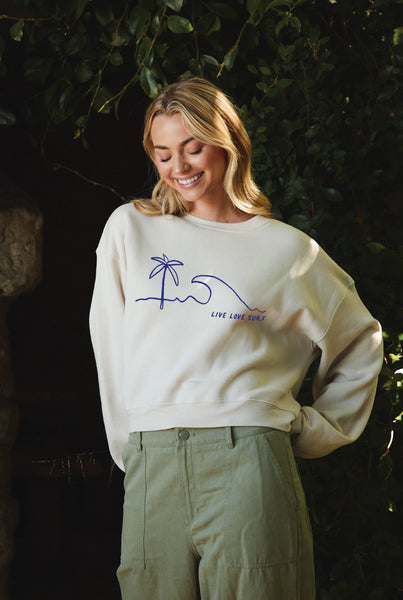 LIVE LOVE SURF Mid Graphic Sweatshirt