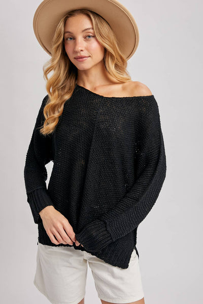 REVERSE SEAM LOOSE FIT SWEATER
