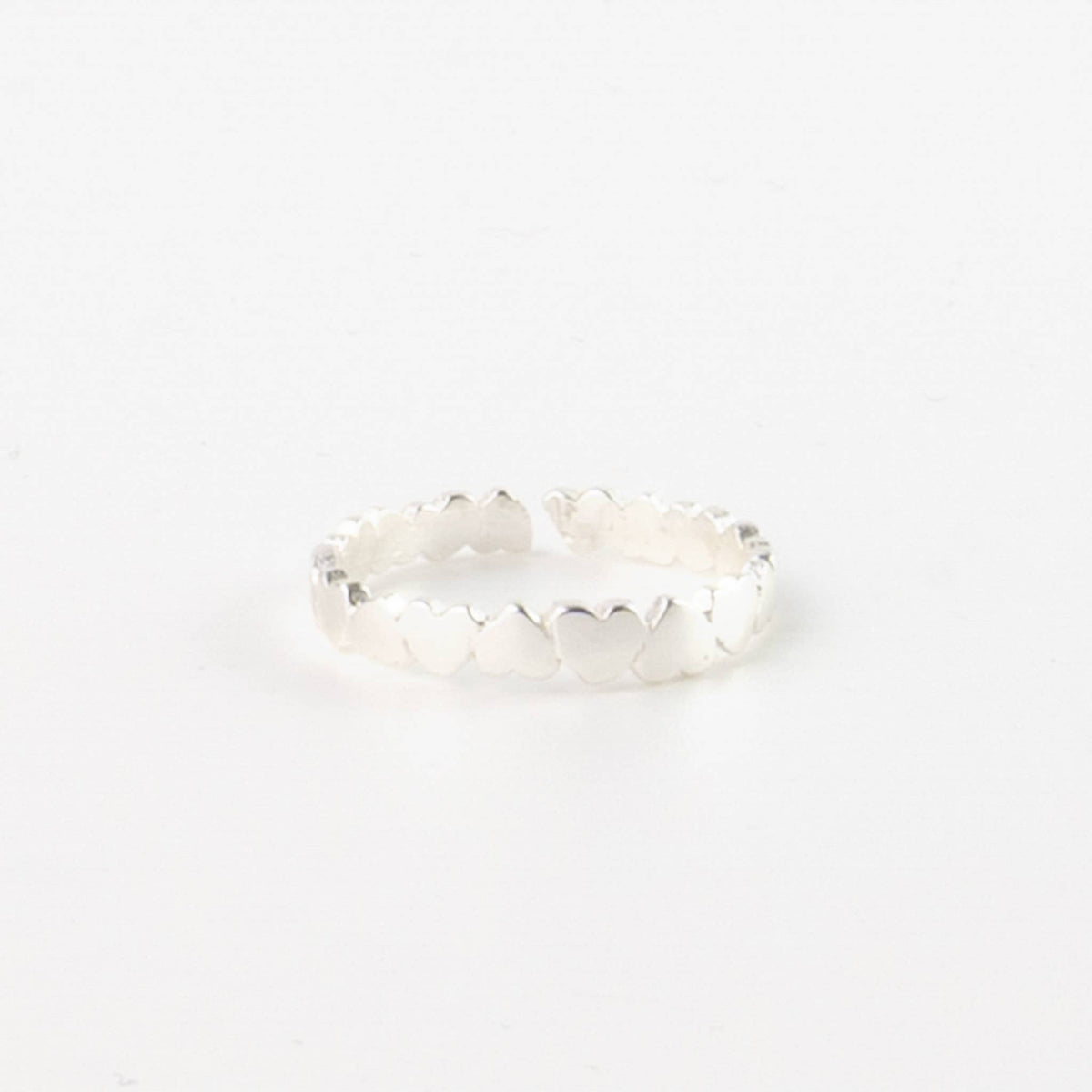 Arjuna Adjustable Heart Ring, Dainty Silver Heart Ring