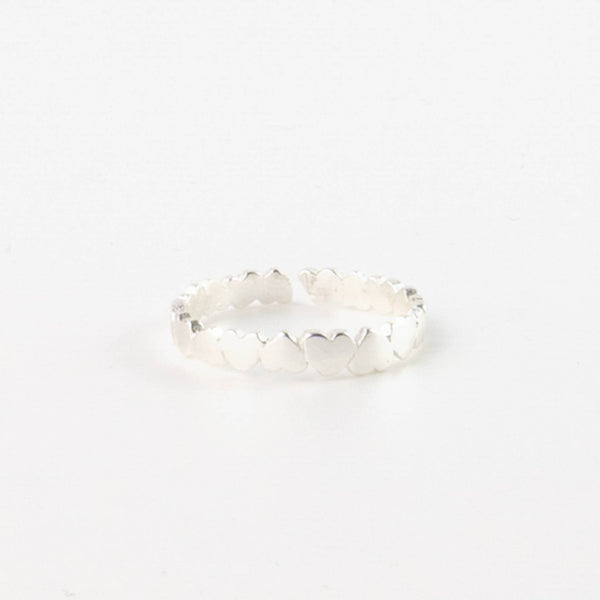 Arjuna Adjustable Heart Ring, Dainty Silver Heart Ring