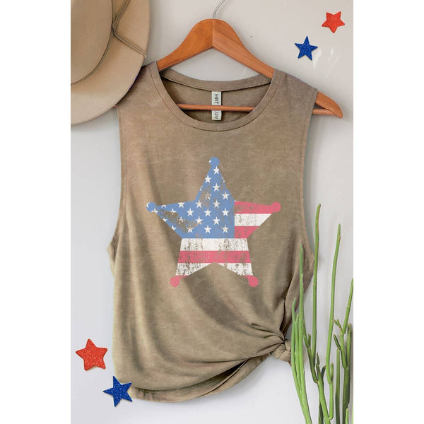 AMERICAN FLAG GRAPHIC TANK TOP