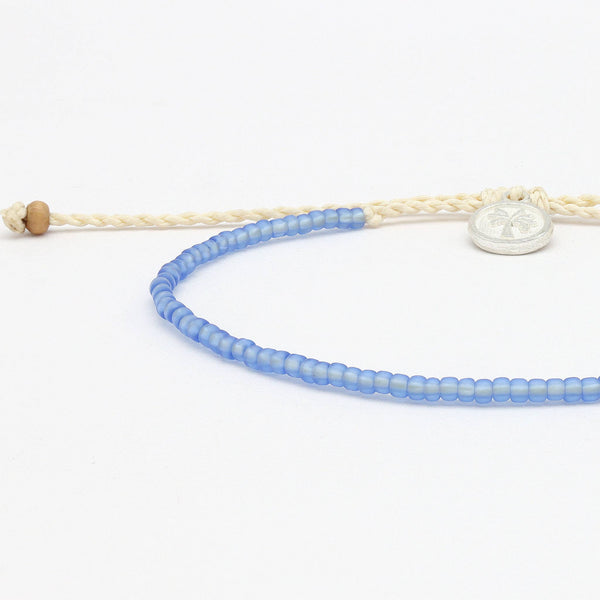 Ka'anapali Frosted Glass Beaded Anklet, Surf Ankle Bracelet