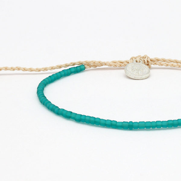Ka'anapali Frosted Glass Beaded Anklet, Surf Ankle Bracelet
