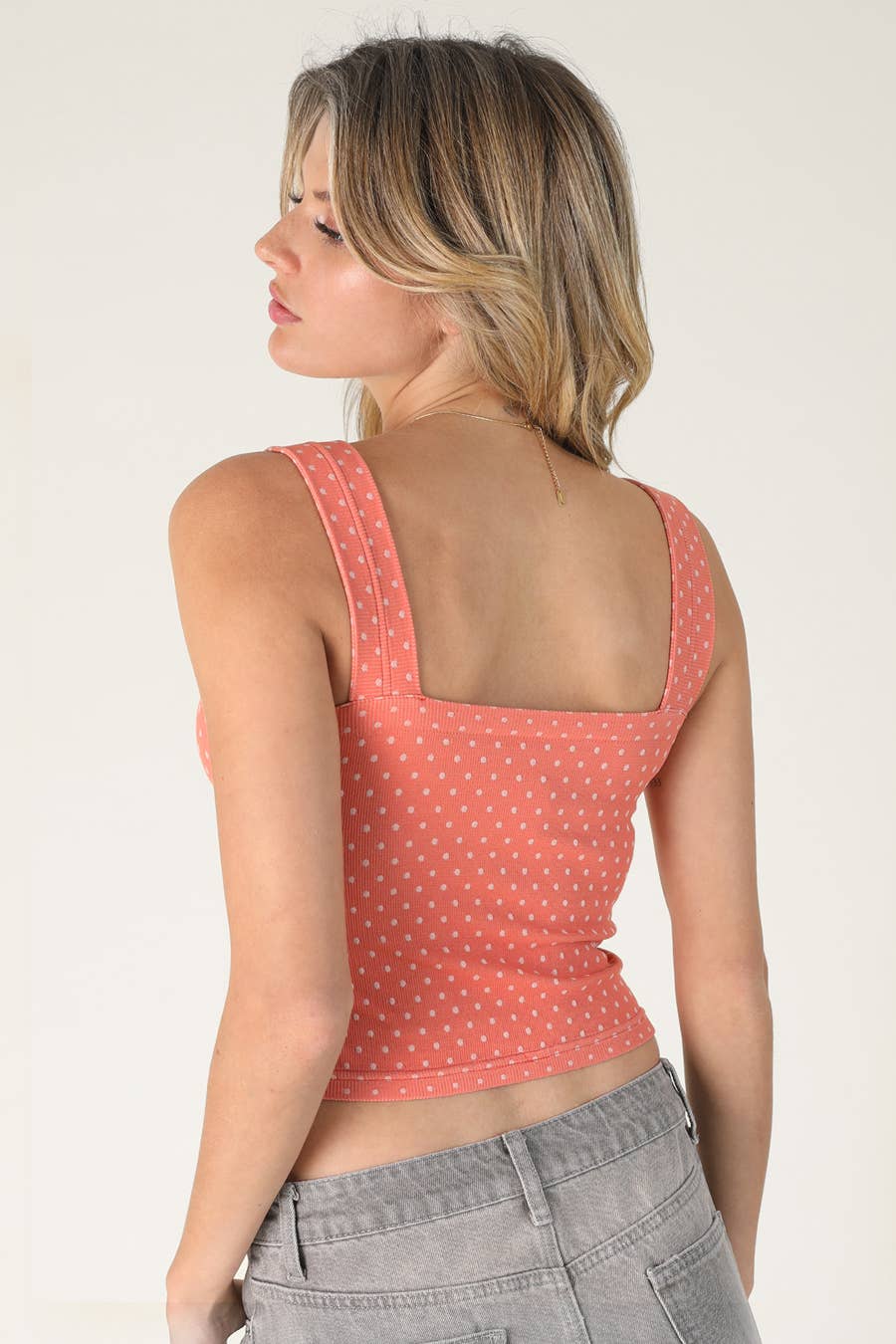 NS8532 - Polka Dot Square Crop Top