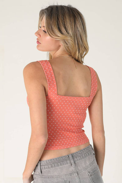 NS8532 - Polka Dot Square Crop Top