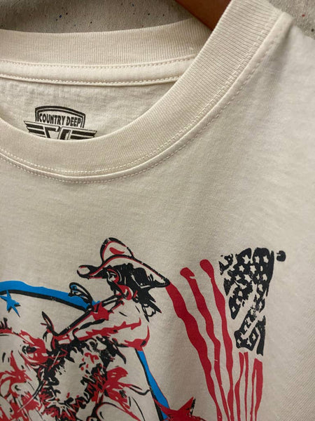 American Cowboy vintage relaxed Crop T-shirt