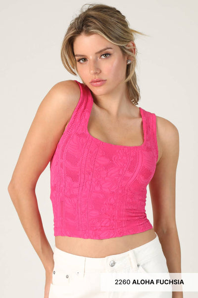 Double Lace Square Crop Top