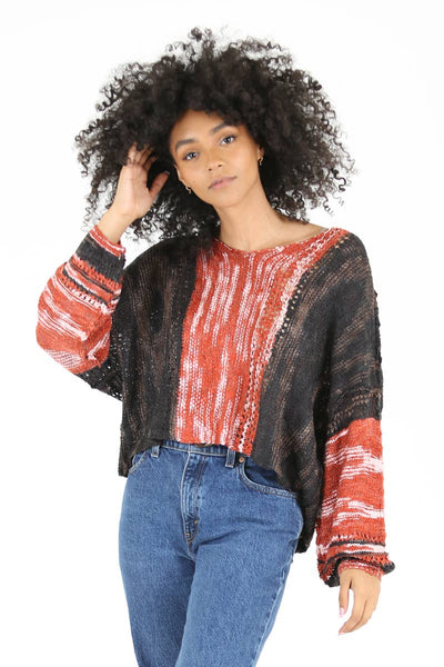 BEACHY LIGHT WEIGHT V NECK CROP PULLOVER SWEATER