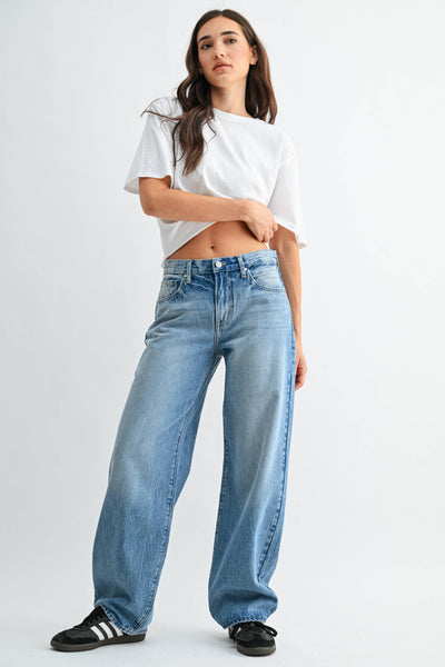 JB Collection Baggy Dad Jean - LIGHT DENIM - BP619N