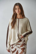 W2356 | Knit Sweater Pullover Top With Stitch Detail