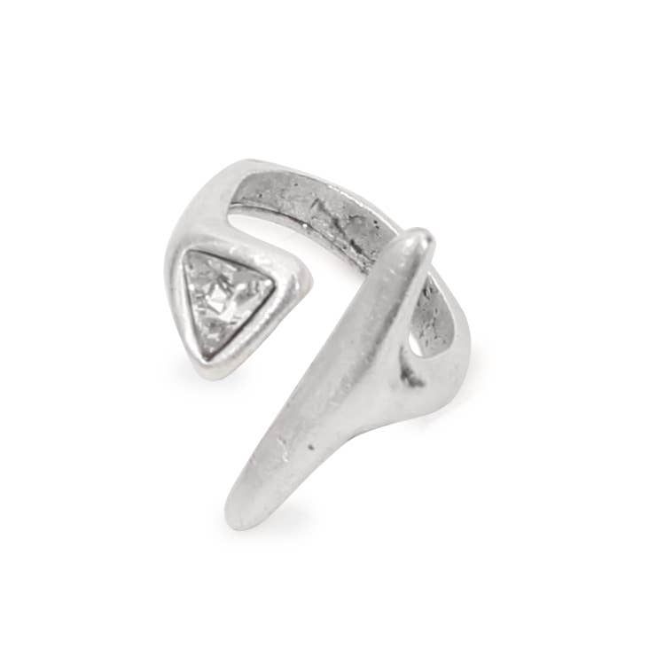 Handmade Clear Crystal Brass Ring - 6909
